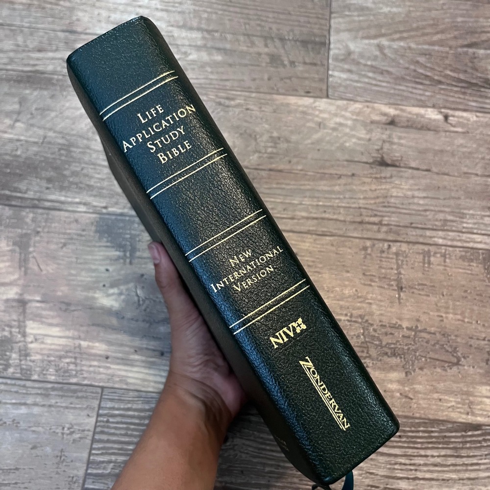 NIV Life Application Study Bible Zondervan Green Bonded Leather Red Text